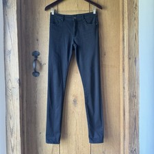 Topshop Leigh Jeans W28 L34 Black Skinny Stretch Zip Fly Size 10