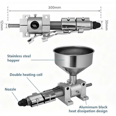 DIY Extruder Machine Screw Barrel 2.5mm 110V