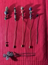 Vintage Beaded Hair Stick Pins