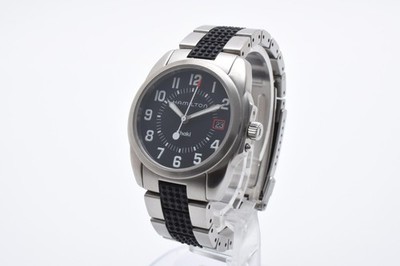 NEAR MINT] Hamilton Khaki 6301 Black Dial Quartz Men's Watch FROM