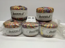 Dazzle Ladder Ribbon Yarn 114 Multicolor 8 Cakes Skeins Italy