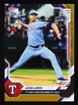Jacob DeGrom Rangers 1900th K vs Cubs Seiya Suzuki 2026 Topps Now 188 Gold 44/50