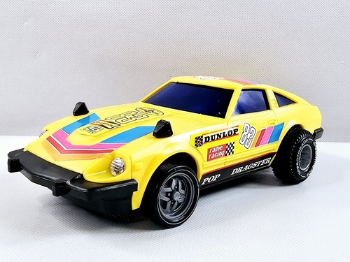 Arco Datsun Nissan Fairlady Z 280Z Yellow Friction Toy Car Pop Dragster Works - Picture 8 of 16