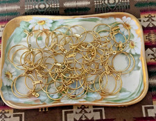 20mm Round GP Closed Hoop with Eye, Earring Findings, 25 Pair