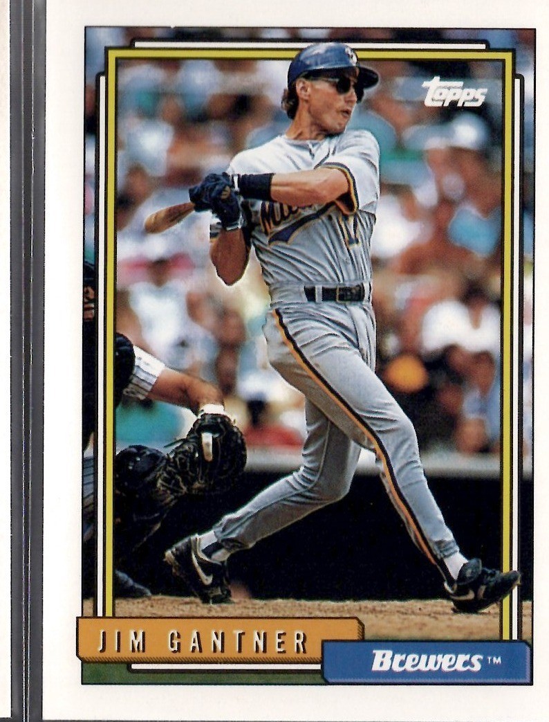 1992 Topps #248 Jim Gantner Milwaukee Brewers Baseball Card