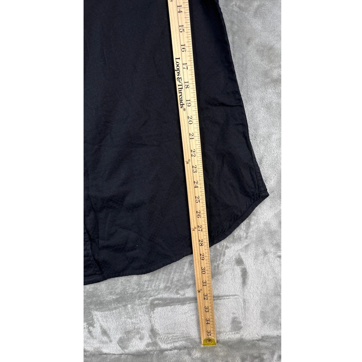 Camisa Guess Para Hombres XXL Negra Abotonada Manga Larga Espalda Bordada Algodón Nueva