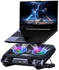 Laptop Cooling Pad with Dual Core Cooler, Gaming Laptop Cooler with 5.5in 2 P...