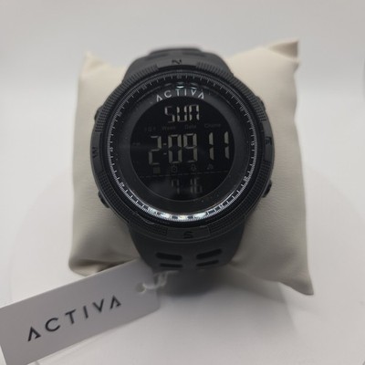 Activa Men s Digital Sport Watch Black Silicone Band 3-Year Warranty New