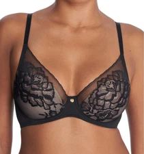 NWOT Natori Black Size 32DDD 34D Flora Contour Underwire T-Shirt Bra 721150