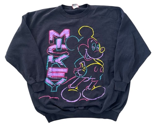 Vintage DISNEY DESIGNS Size 2XL Mickey Sweatshirt Made in USA Faded 90’s