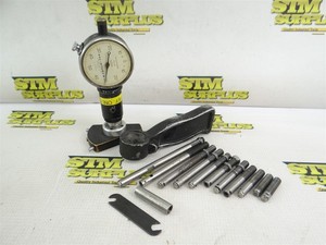STANDARD NO.5 DIAL BORE GAGE .0001" GRADS 3-3/32" TO 6-1/8" + 11 ASSORTED ANVILS
