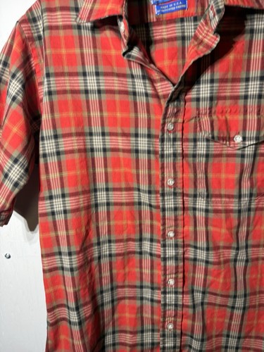 Pen West Pendleton Mens Shirt SMALL Country Traditionals Plaid Short Sleeve A8 - Picture 7 of 11