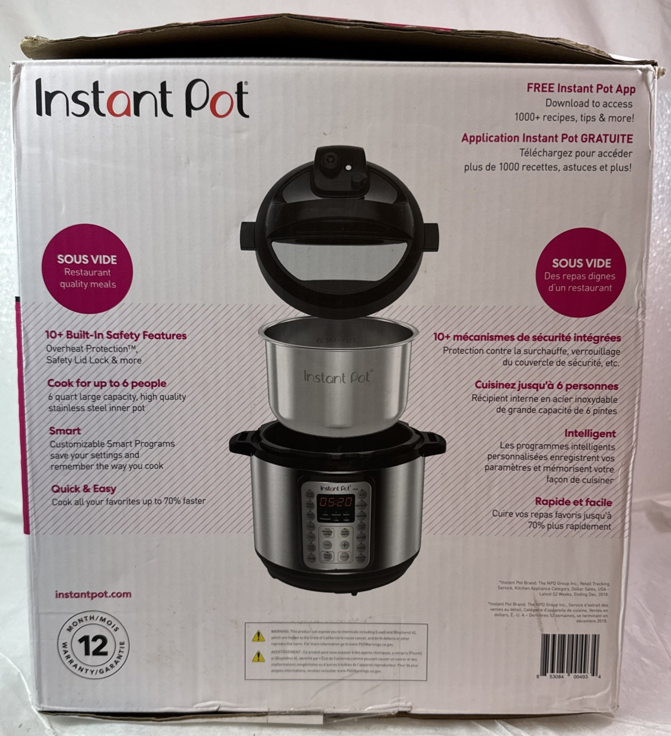 Instant Pot Viva 9-in-1 Multi-Use 6 Quart Pressure Cooker NEW