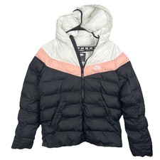 Nike Puffer Coat Girls Large Youth NSF bomber Jacket Black Pink 939554-012