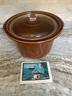 Vintage HAMILTON BEACH Slow Cooker 6 Qt Ceramic Insert Replacement w/ Lid