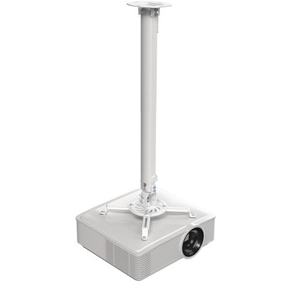 VIVO Universal White Tall Extending Projector Ceiling Mount, Height Adjustable