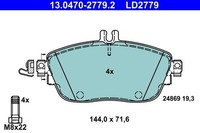 NEU - ATE 13.0470-2779.2 Bremsbelagsatz, Scheibenbremse FüR Infiniti