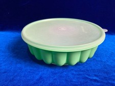 Vintage Tupperware Jell-O Mold Mint Green 3 Piece Retro Kitchen Storage 70s
