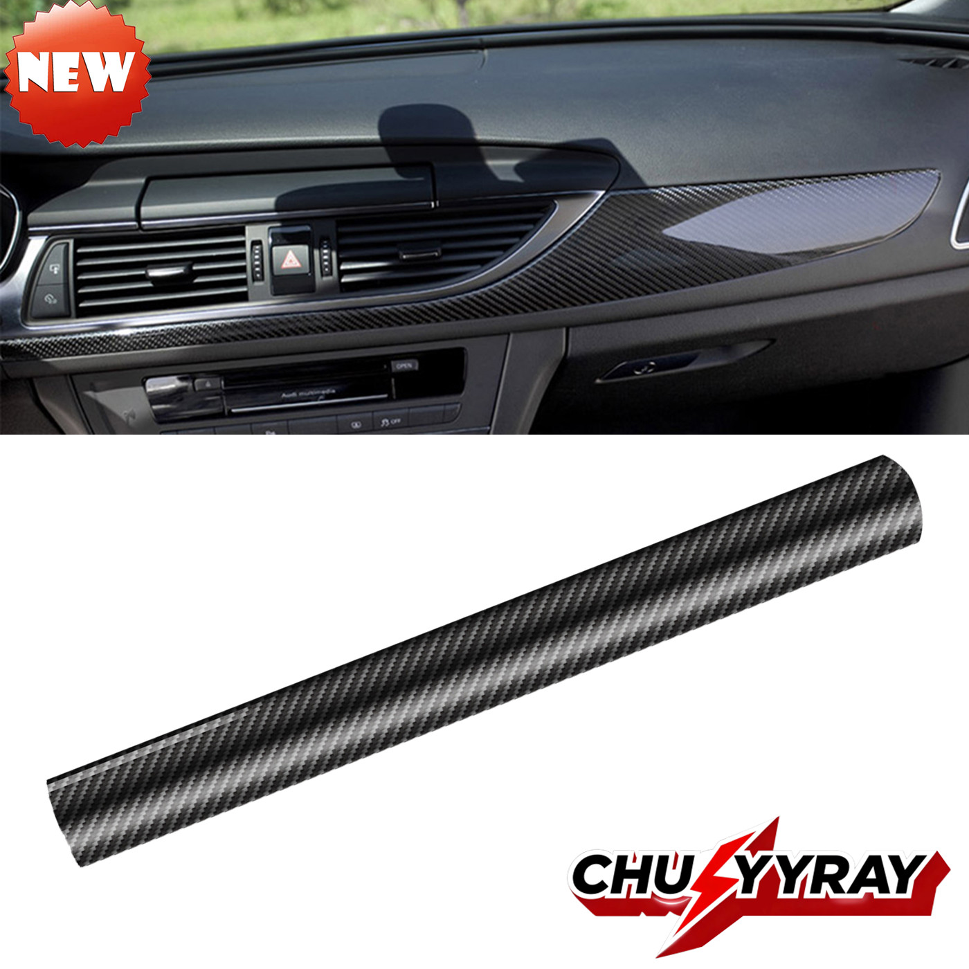 Carbon Fiber Vinyl Film Car Interior Wrap Stickers Auto Parts Accessories 12x60