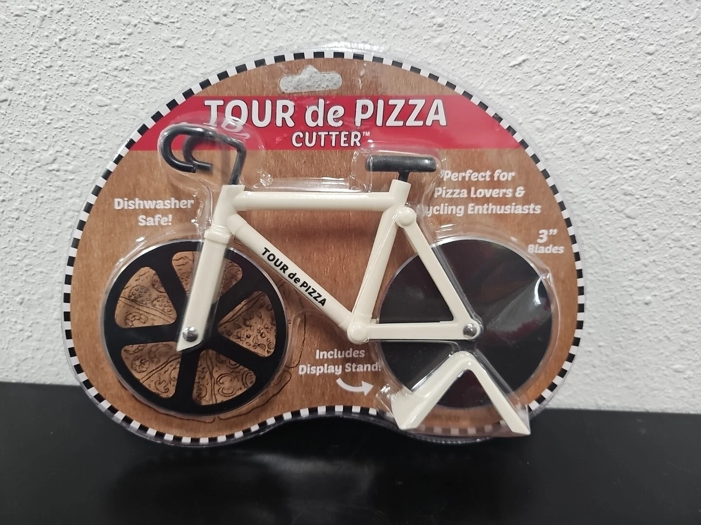 Bicycle Pizza Cutter TOUR de PIZZA Dual Stainless Steel Non-Stick Cutting