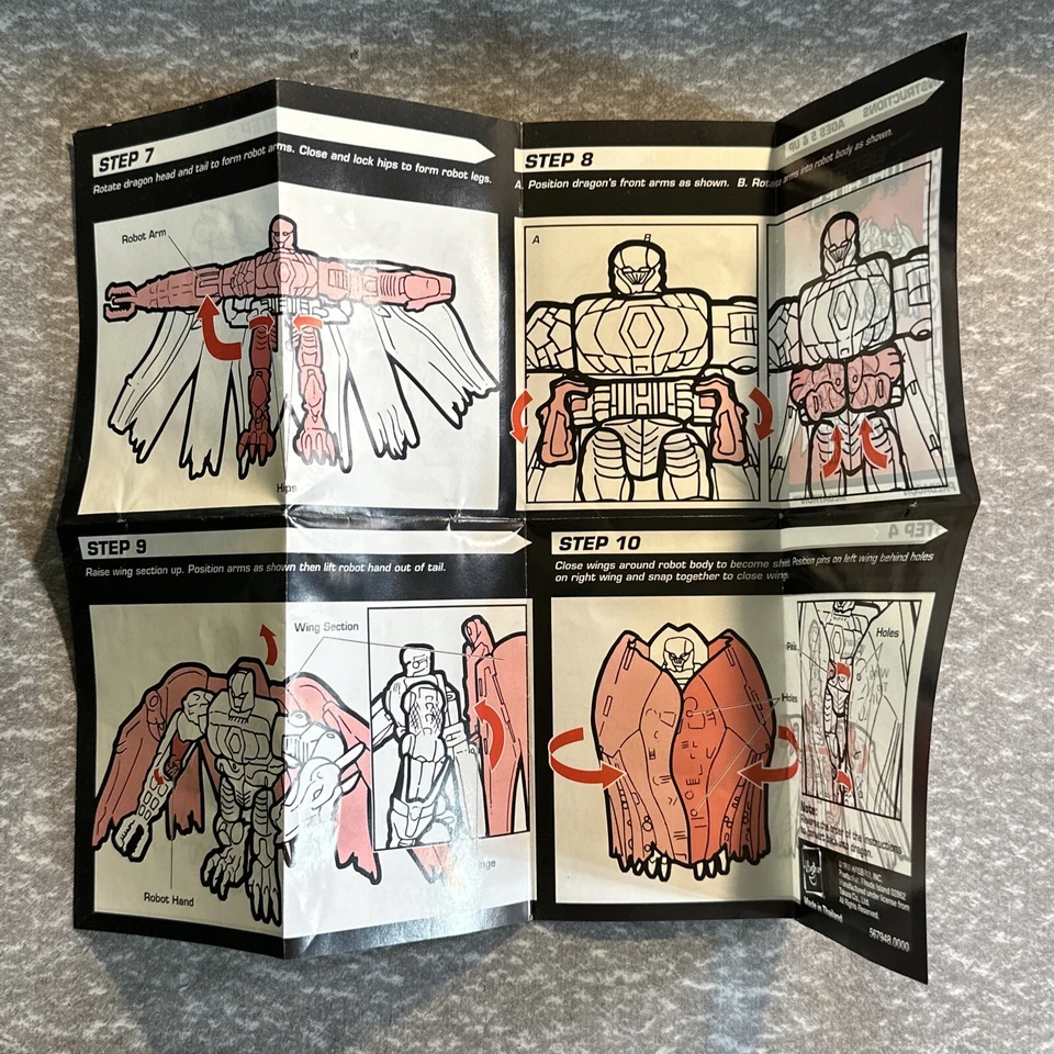 TRANSFORMERS Beast Machines MEGATRON Predacon Original Instructions 1999 HASBRO - Image 4 of 4