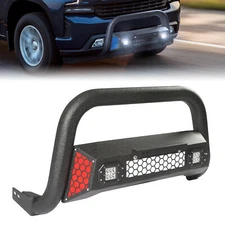 Fit For 2019-2025 Chevy Silverado 1500 Textured Black Bull Bar Bumper Guard