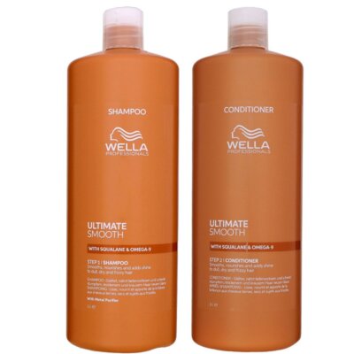 Wella Ultimate Smooth Shampoo 1000 ml & Conditioner 1000 ml Set