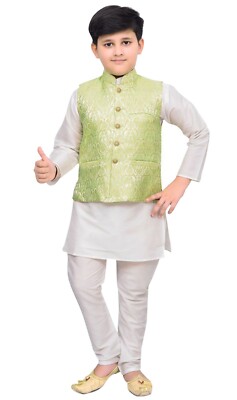 Jungen indische Paisley ärmellose Jacke nur Oberbekleidung für Kurta Pyjama 031 UK