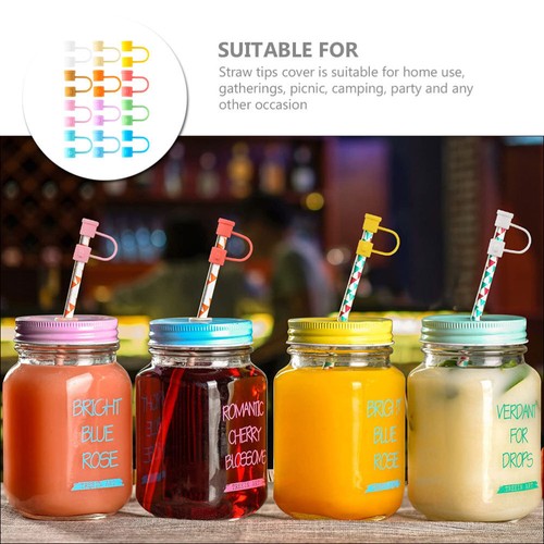 12pcs Drinking Straw Cover Silicone Straw Caps Silicone Straw Covers - 第 12/12 張圖片