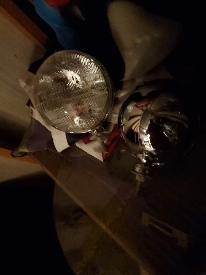 Conjunto de faros abovedados cromados de 7" de colección Og#6006 Wagner 6v bombillas de vidrio selladas Foto 4 de 4