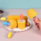 <!--F#f_0-->2PCS Round BBQ Prongs Stainless Steel Dessert Cake Fork Corn Forks<!--F/-->