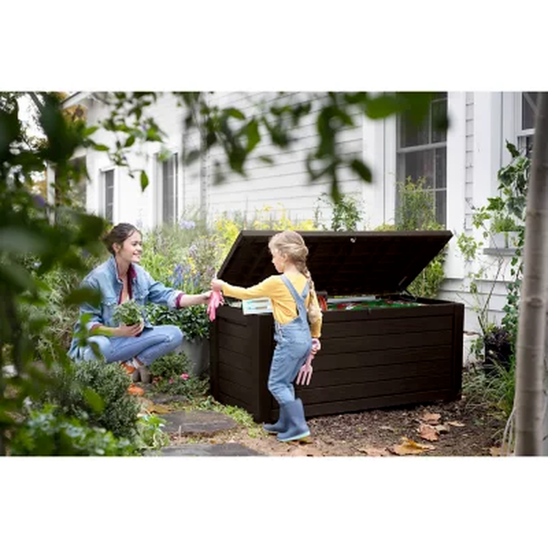 Keter 165 Gallon Outdoor Patio Storage Deck Box Bench Weatherproof
