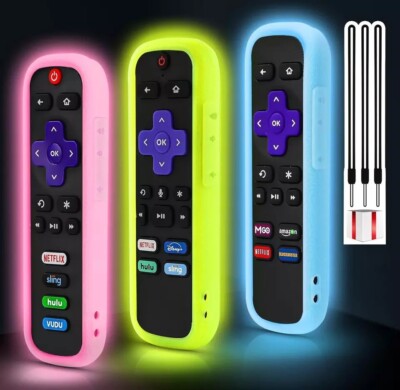 3 Pack Remote Cover for Roku, the Remote Case Compatible with Roku Voice Remote