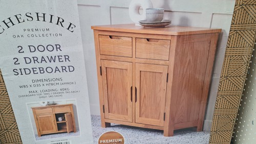 Cheshire Sideboard ASSEMBLED premium oak 2 door 2 drawer!!