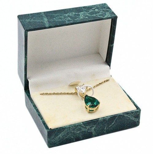 Hallmarked Suzanne Somers Exquisite Sterling Silver White Green CZ Neklace