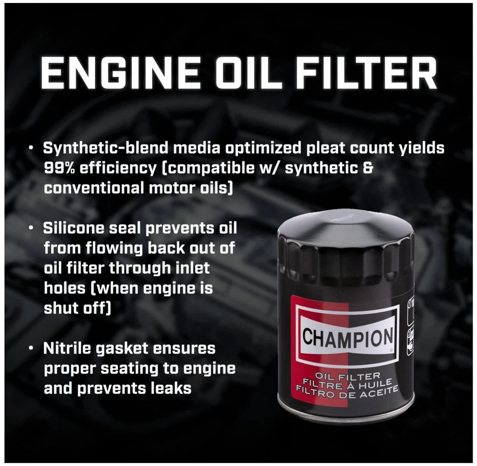 Filtro de aceite Champion COS16 hasta 12000 millas para varios Dodge Jeep Chrysler Volvo Foto 2 de 4