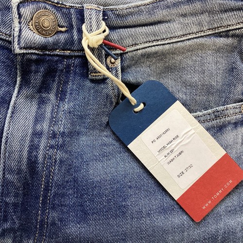 BNWT Ladies TOMMY HILFIGER IZZY SLIM High Rise Blue Jeans UK 8 W27 L32 (328H) - Picture 7 of 9