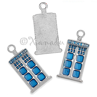 Doctor Who Blue Police Box Tardis 27mm Enamel Charms C2009 - 2, 5 or ...