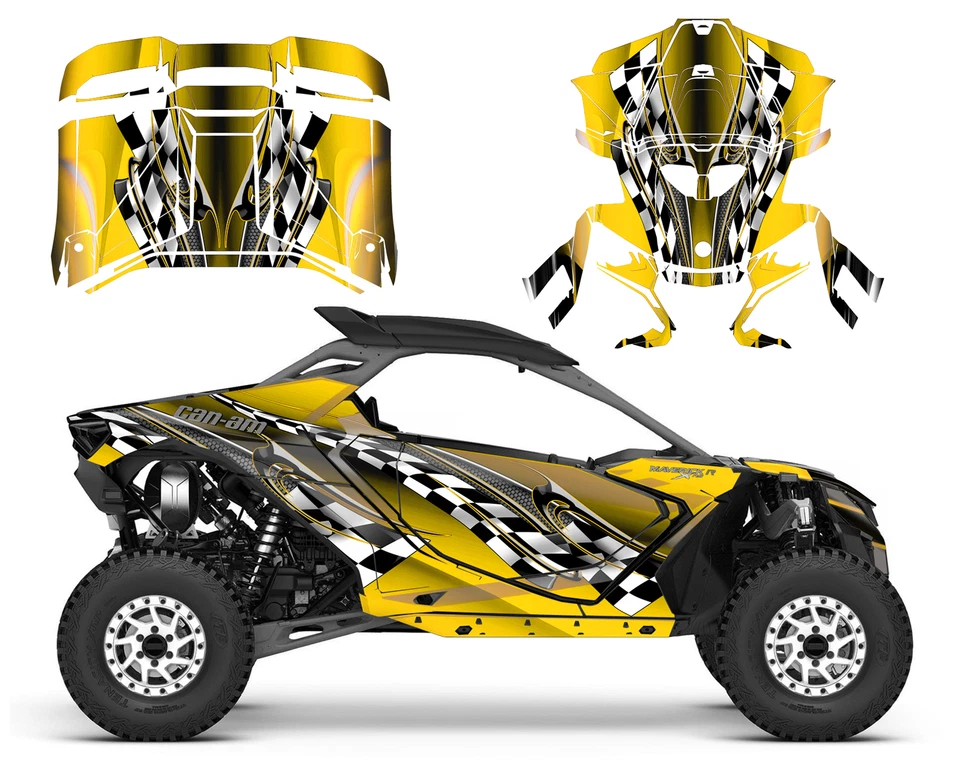 2024 -2025 Can am Maverick R 24 mil custom graphics decal kit design 2500 Red - Image 4 of 4
