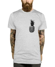 Pineapple Logo T-Shirt Pocket Print Men Women Kid Retro Summer Top Grunge L227