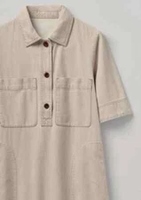 TOAST Organic Cotton Sand Military/Safari Shirt Dress -Size 8-12 OVERSIZED