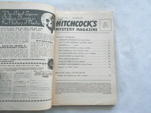 ALFRED HITCHCOCK'S MYSTERY MAGAZINE-SEPTEMBER,1979 - Picture 2 of 2