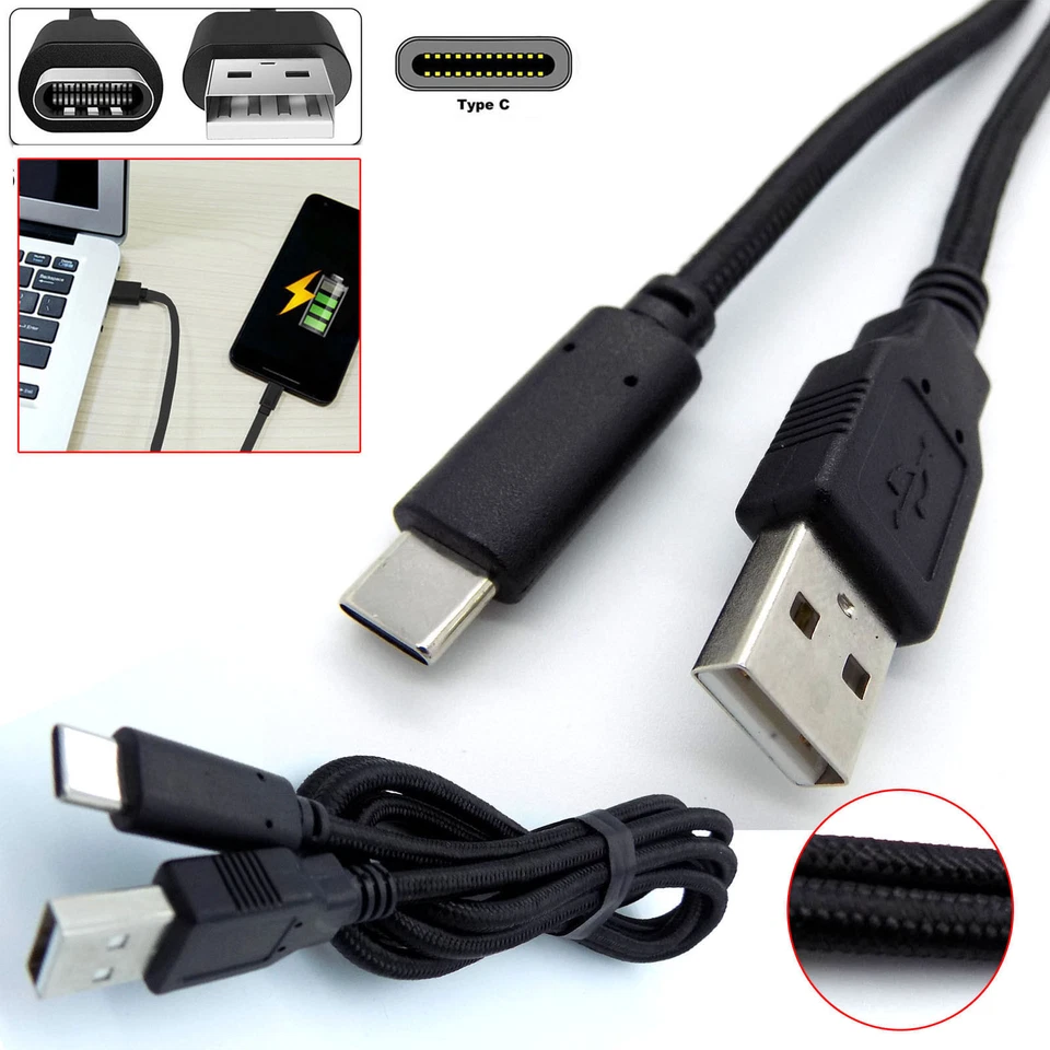 HeavyDuty USB Type C Charging Cable Braided Fast Phone Charger Long Lead 1/2m 3m - Image 3 of 4