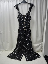 ❤️ Papaya Black Spotty Crop Leg Jumpsuit Size 8 Vgc