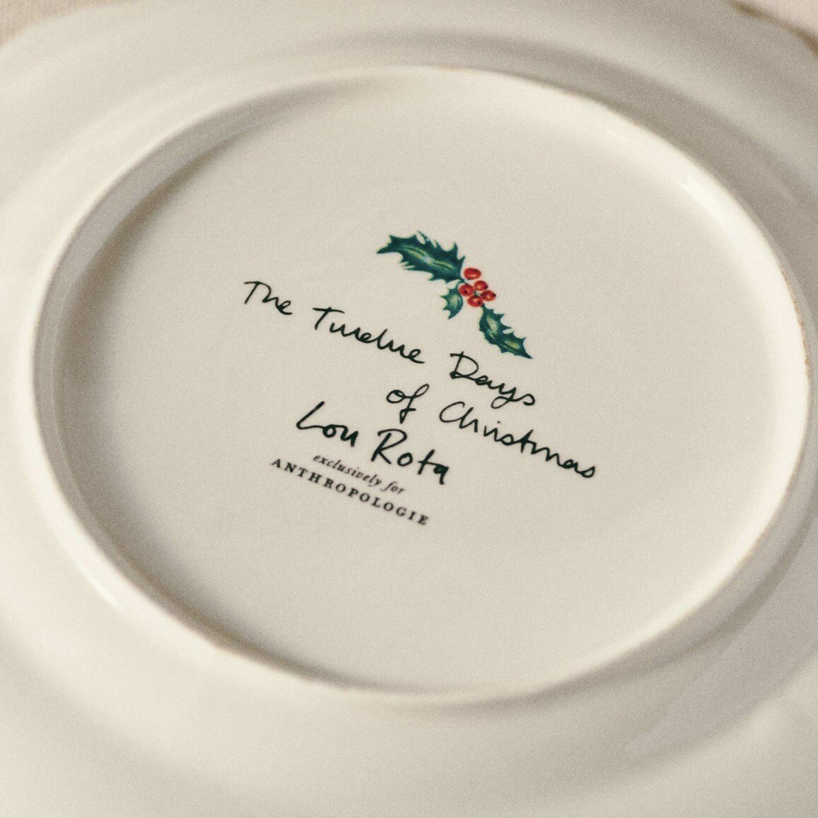 Anthropologie Lou Rota Plate 12 Days of Christmas Twelve Drummers
