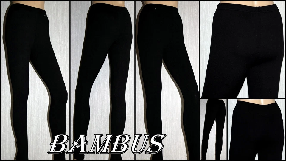 Damen Leggings Hose Jeggins Tregging. Schwarz. Bambus- Gr: L;XL ;2XL;3XL;4XL - Bild 1 von 1