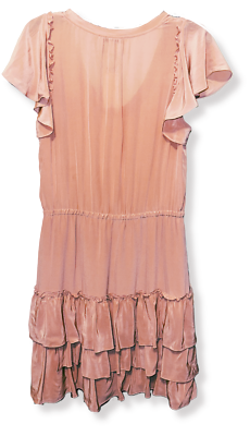 banana republic pink ruffle dress BANANA REPUBLIC SOFFI RUFFLE MAXI DRESS SIZE 4 NEON FUCHSIA #621048 NEW