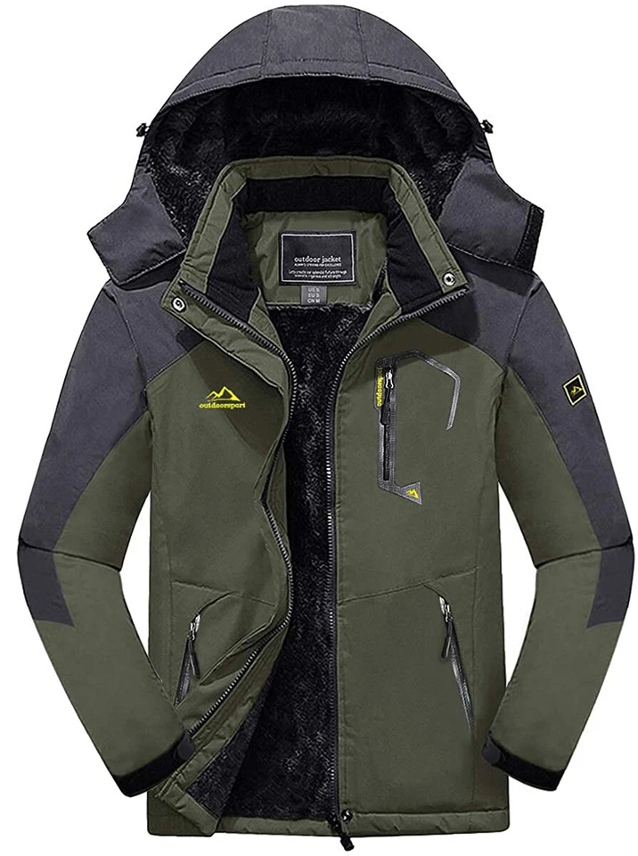 Chaqueta de invierno impermeable para hombre abrigos de invierno cálidos esquí al aire libre nieve chaquetas con capucha Foto 4 de 4