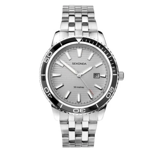 Caja de acero inoxidable Relojes de pulsera analógico Sekonda