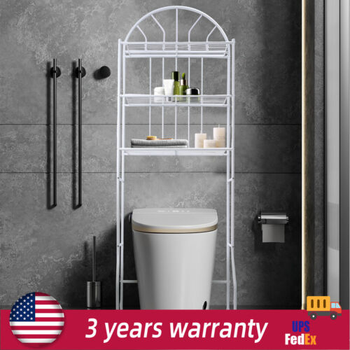 Over The Toilet Storage Rack Cabinet Organizer Shelf Bathroom Space Saver 3 Tier - Afbeelding 1 van 13